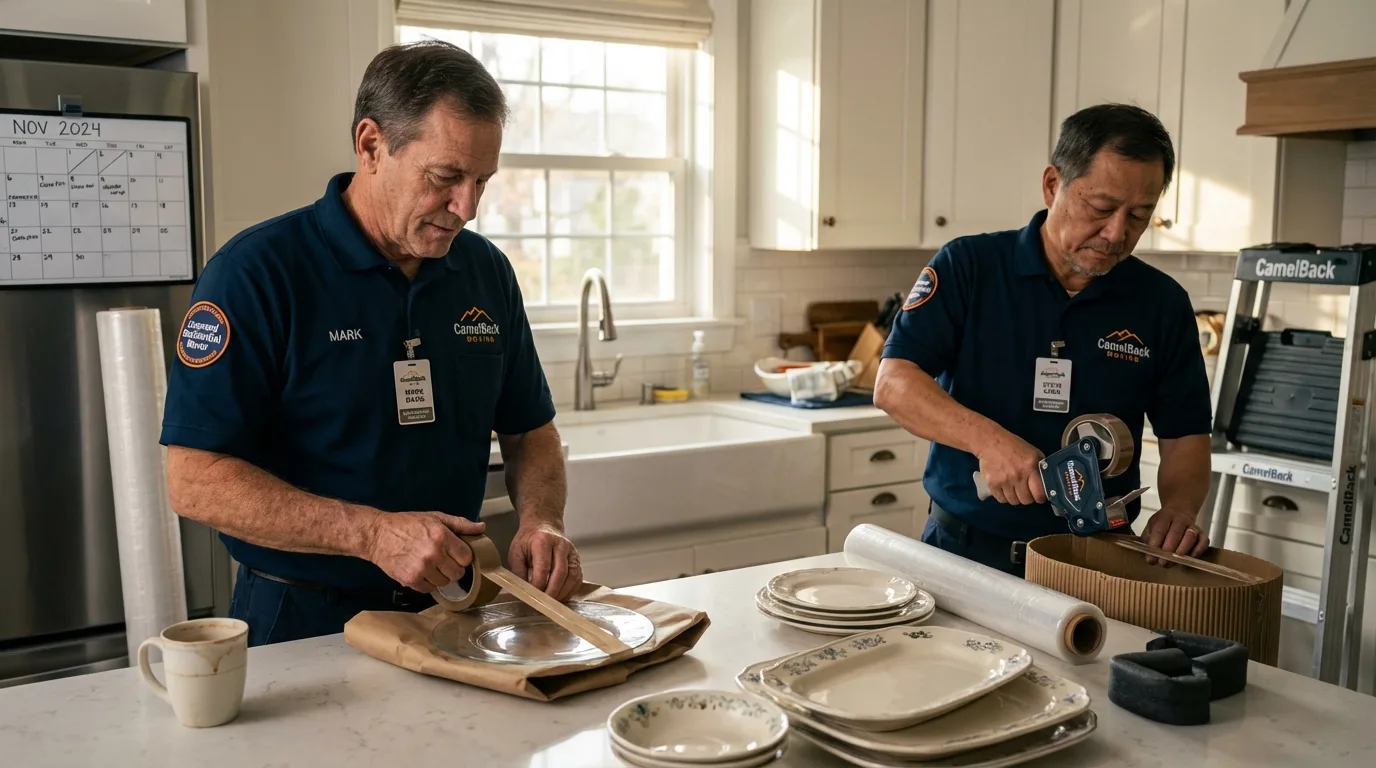 Professional crew packing kitchen dishware in Rochester, PA